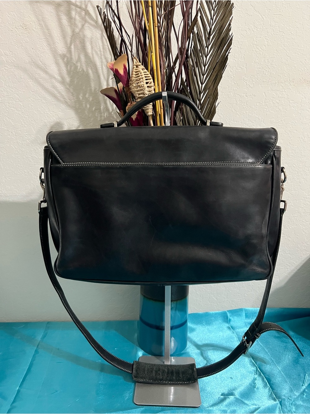 Vintage Coach Y2K Black Leather Top-Handle Messenger Bag - Laptop bag - Picture 2 of 13